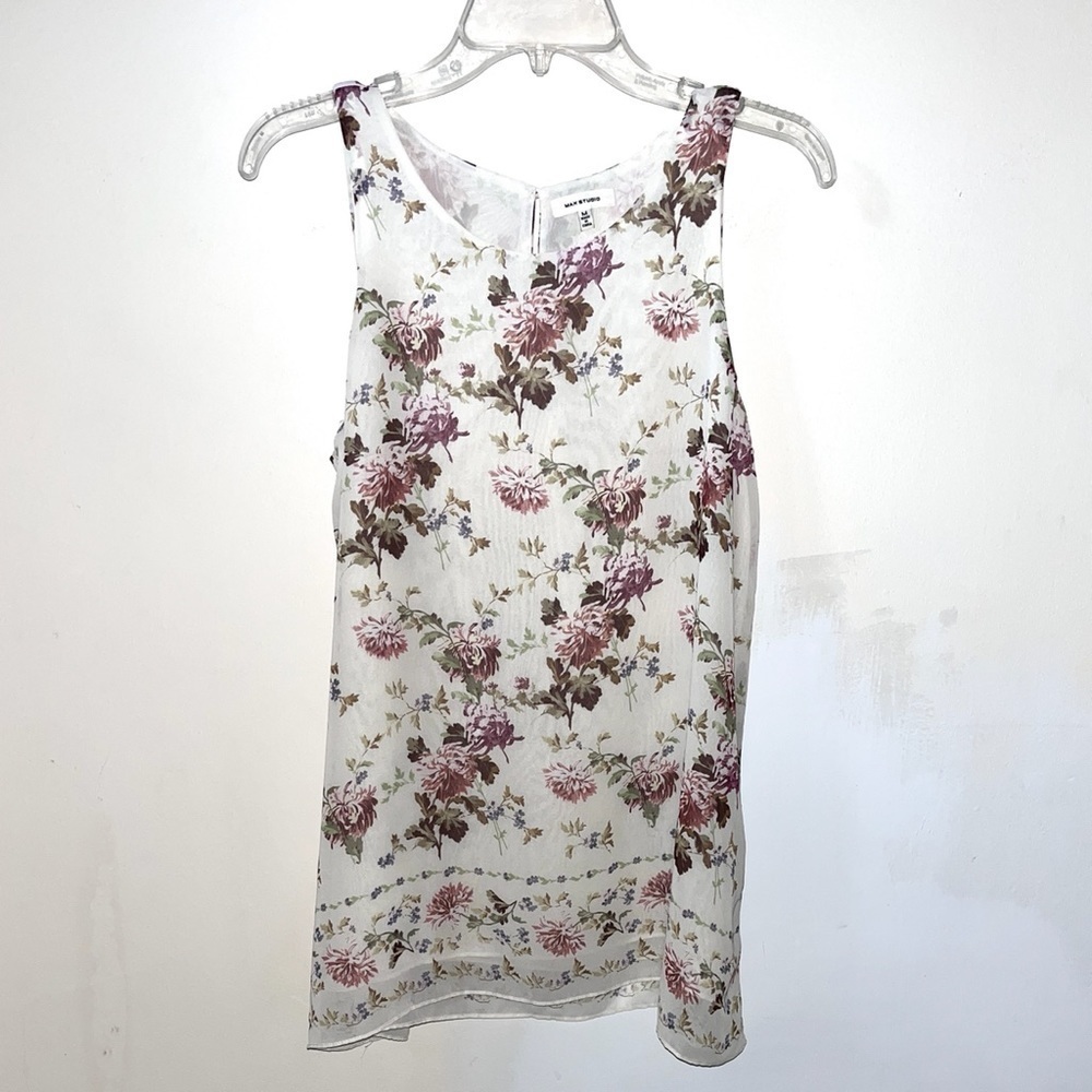 Max Studio Floral Sleeveless Tunic